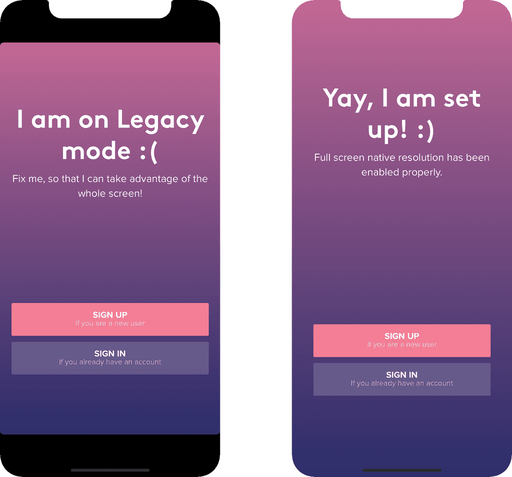 alt Legacy Mode vs Full Screen Native Resolution